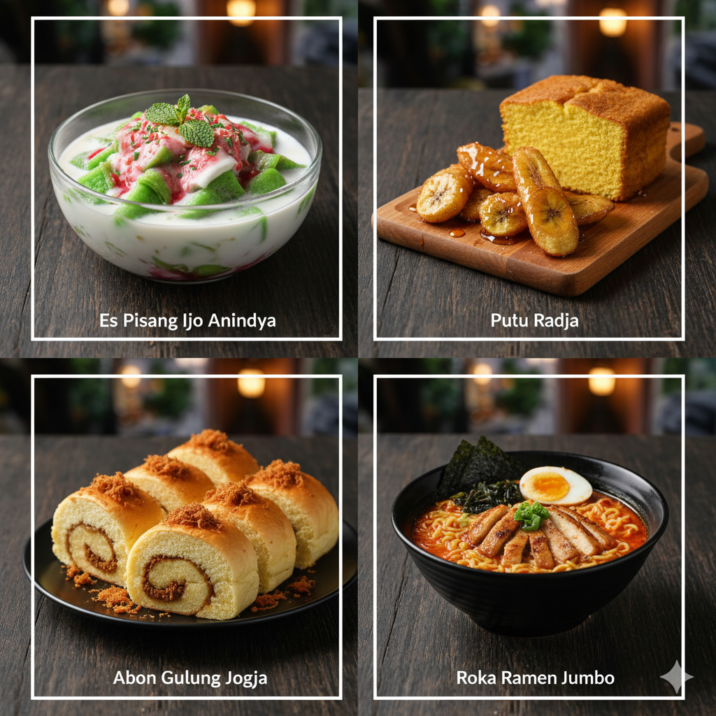 Kuliner Hits Jogja 2025: Es Pisang Ijo, Abon Gulung, dan Ramen Terbesar