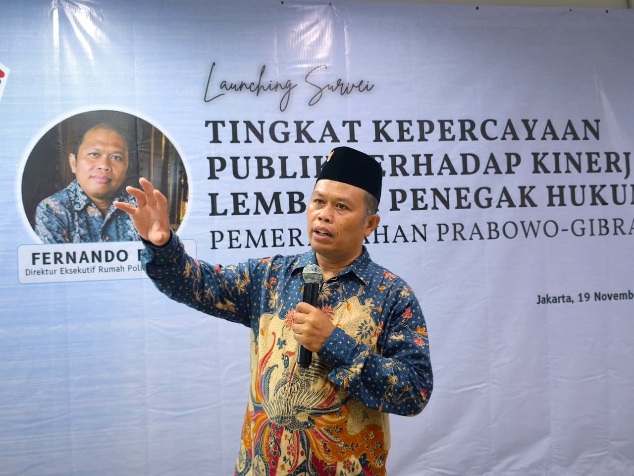 Survei RPI: Publik Puas dengan Penegakan Hukum Era Pemerintahan Prabowo-Gibran