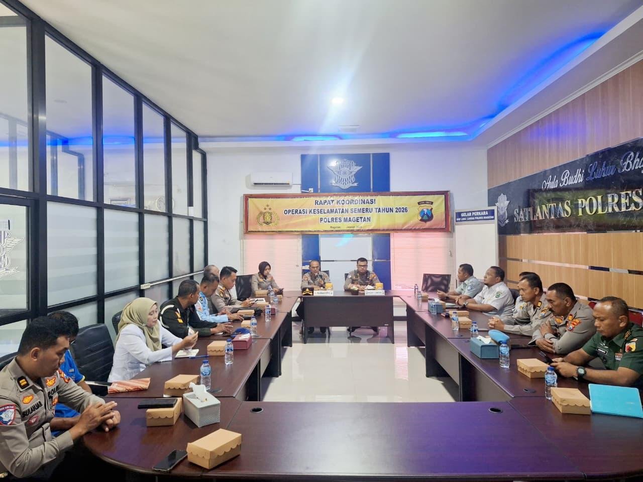 Paparan KasatlantasPolres Magetan – Pelaksanaan Rakor Eksternal Dalam Rangka Ops Keselamatan Semeru 2026