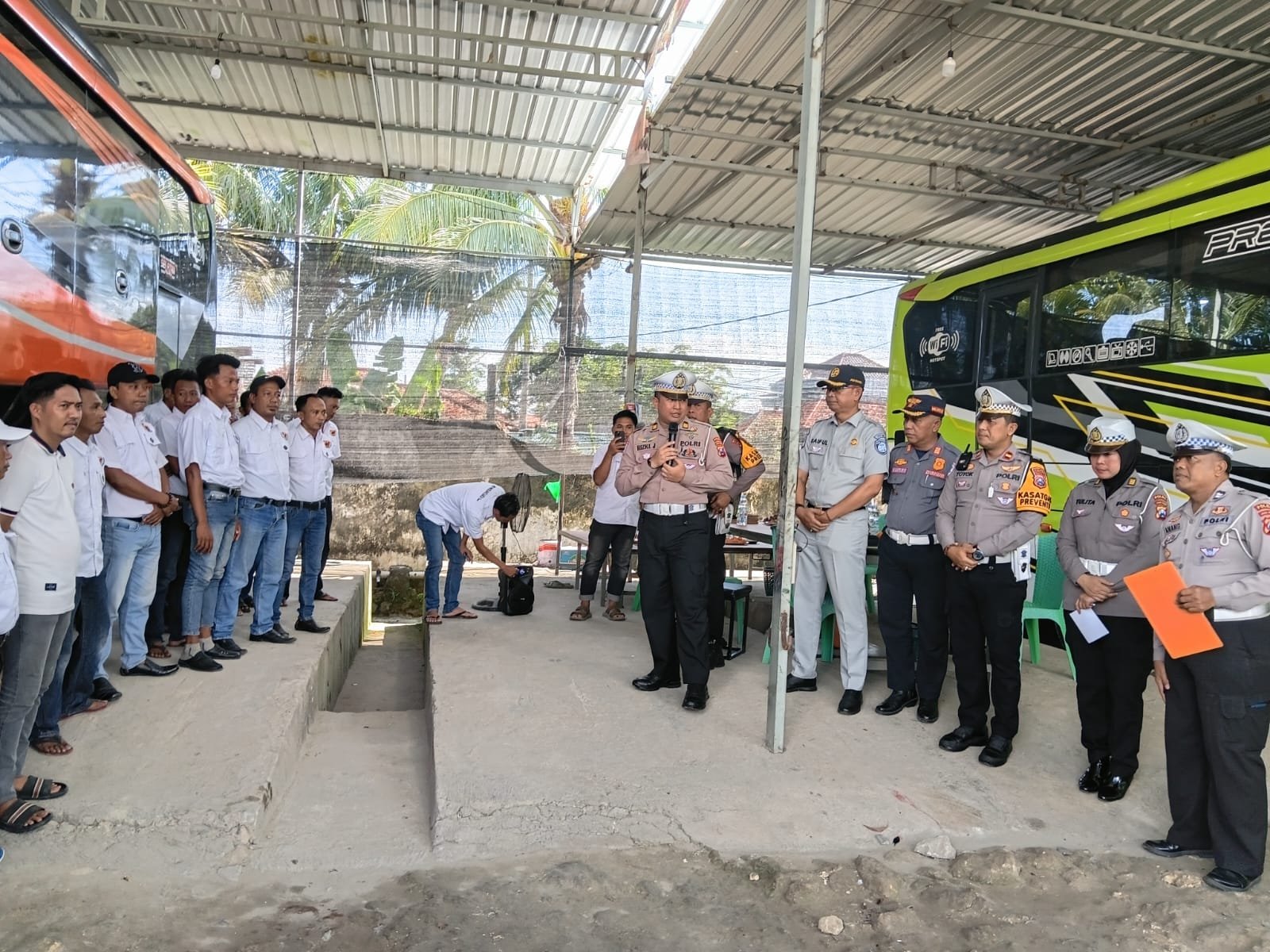 Jasa Raharja Cabang Pamekasan ikuti Rampcheck Bus AKAP dan AKDP di Wilayah Madura