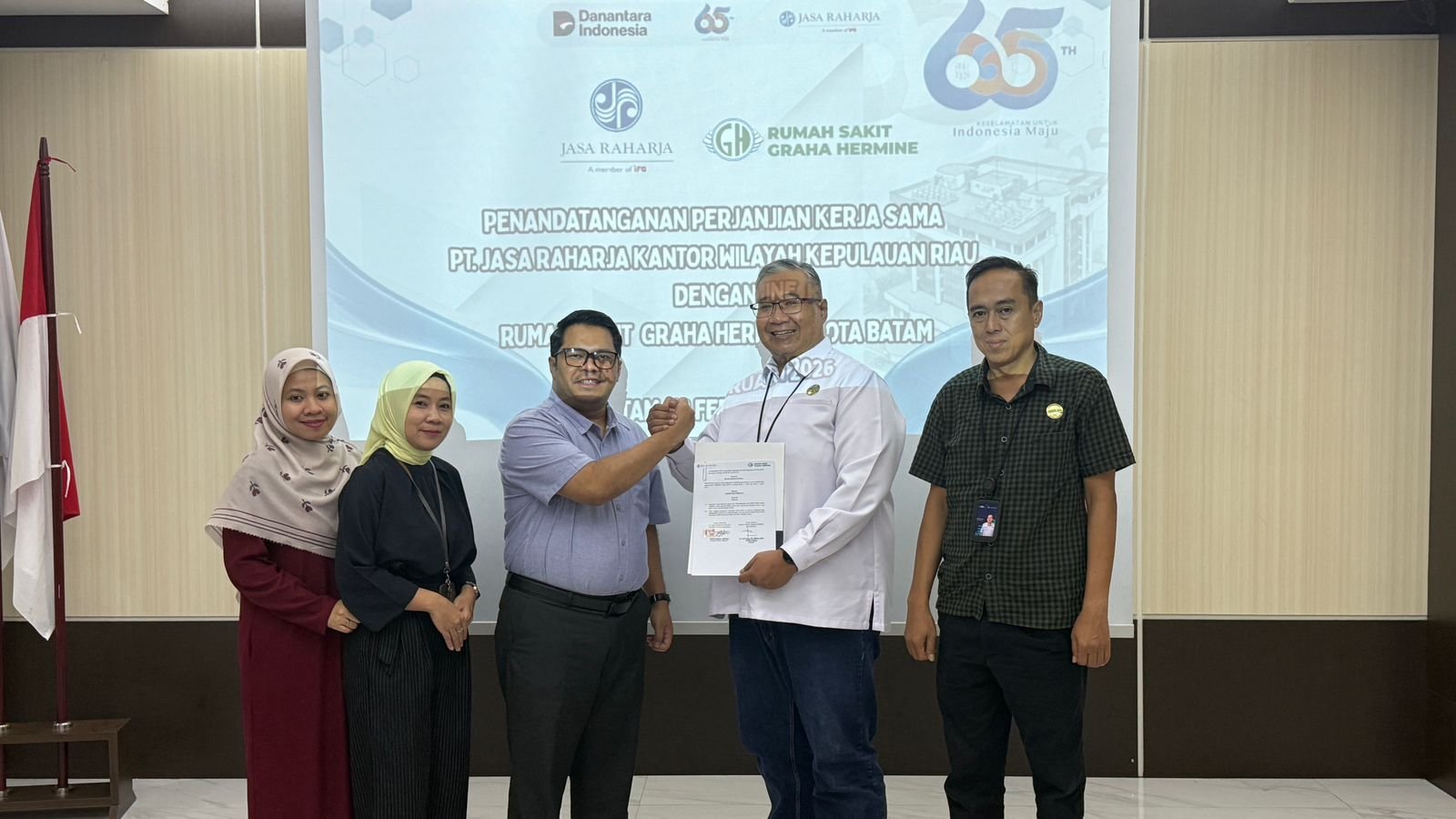 Jasa Raharja Kanwil Kepri Gelar Penandatanganan MOU JR Care SIMRS di RS. Graha Hermine Kota Batam