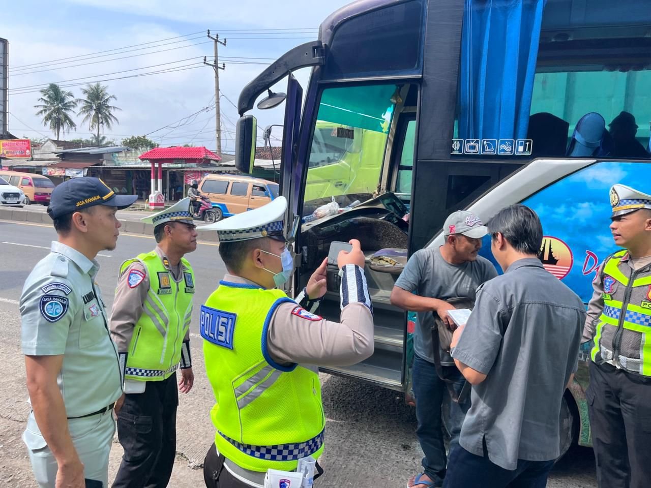 Jasa Raharja Lampung Terlibat Aktif dalam Rampcheck Angkutan Umum di Lampung Selatan