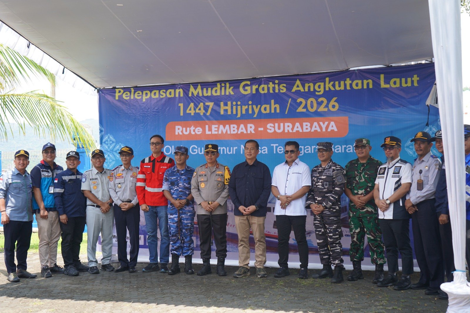 Kepala Jasa Raharja NTB Hadiri Pelepasan Mudik Gratis Angkutan Laut Bersama Forkopimda