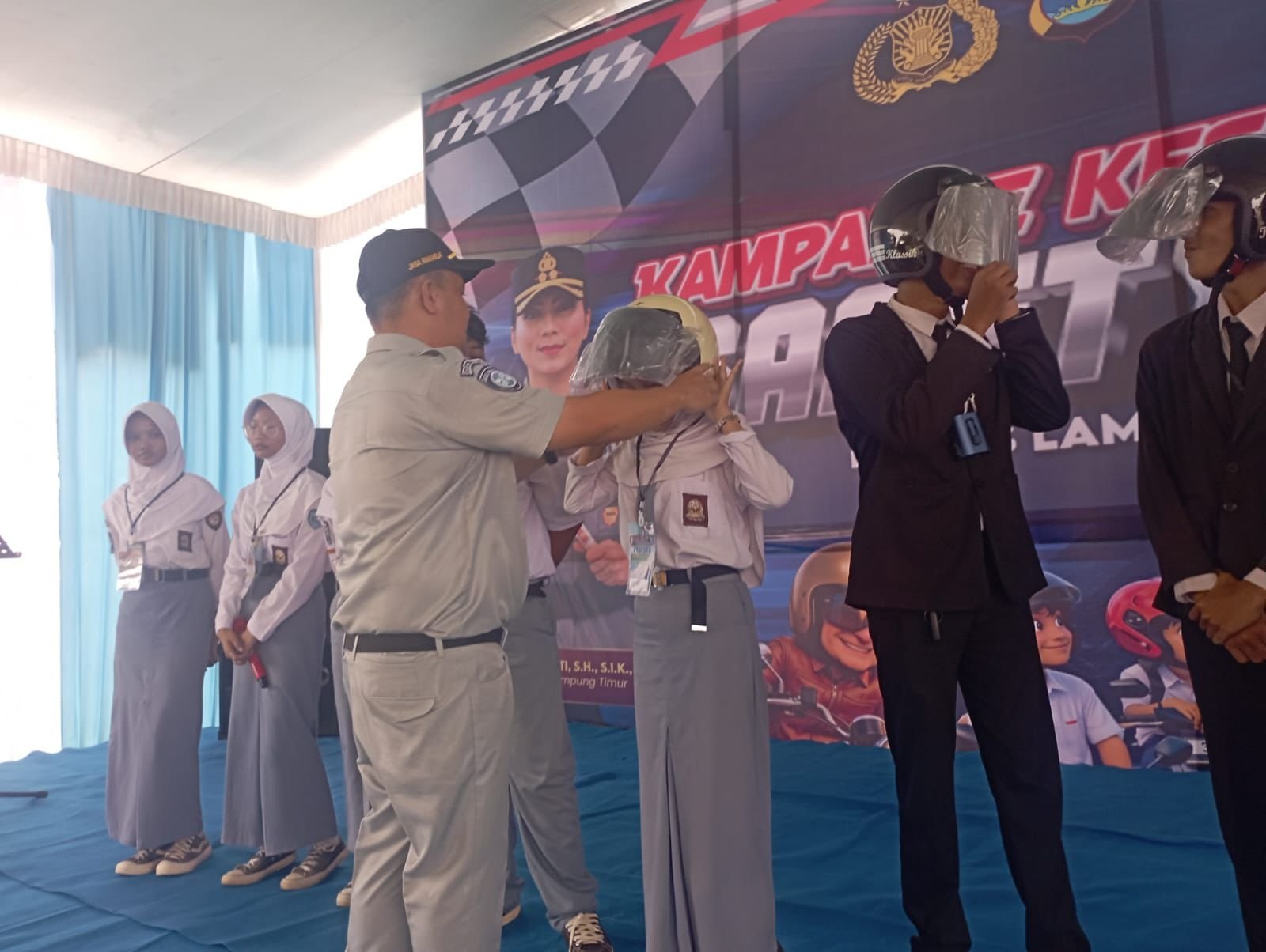 Kampanye Safety Riding di Lampung Timur, Ratusan Pelajar Diedukasi Keselamatan Berlalu Lintas