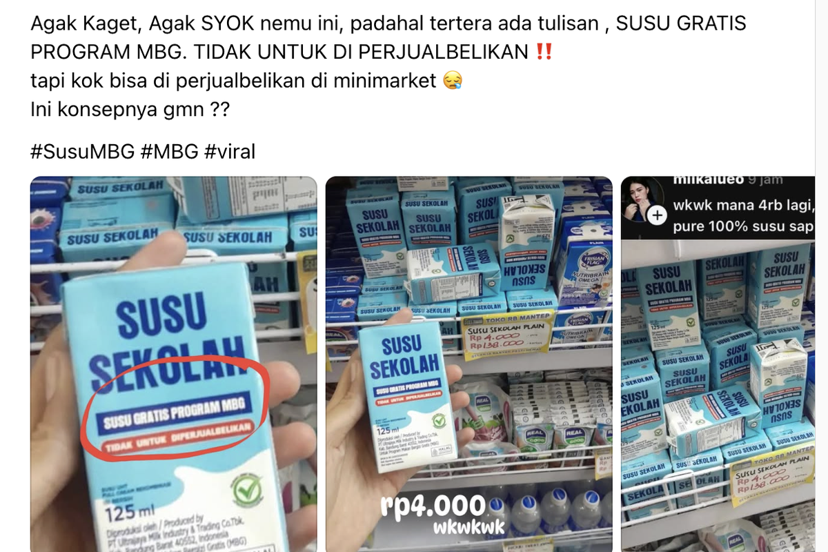 Viral Susu MBG Dijual di Minimarket, BGN Tegaskan Bukan Program Resmi