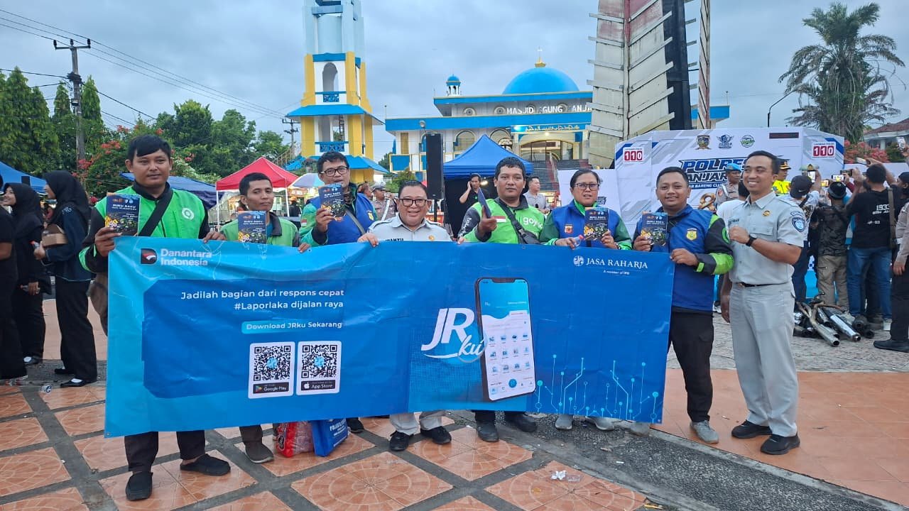 Jasa Raharja Cabang Tasikmalaya Bekali Komunitas Ojol Kota Banjar dengan Pelatihan PPGD dan Sosialisasi Aplikasi JRku