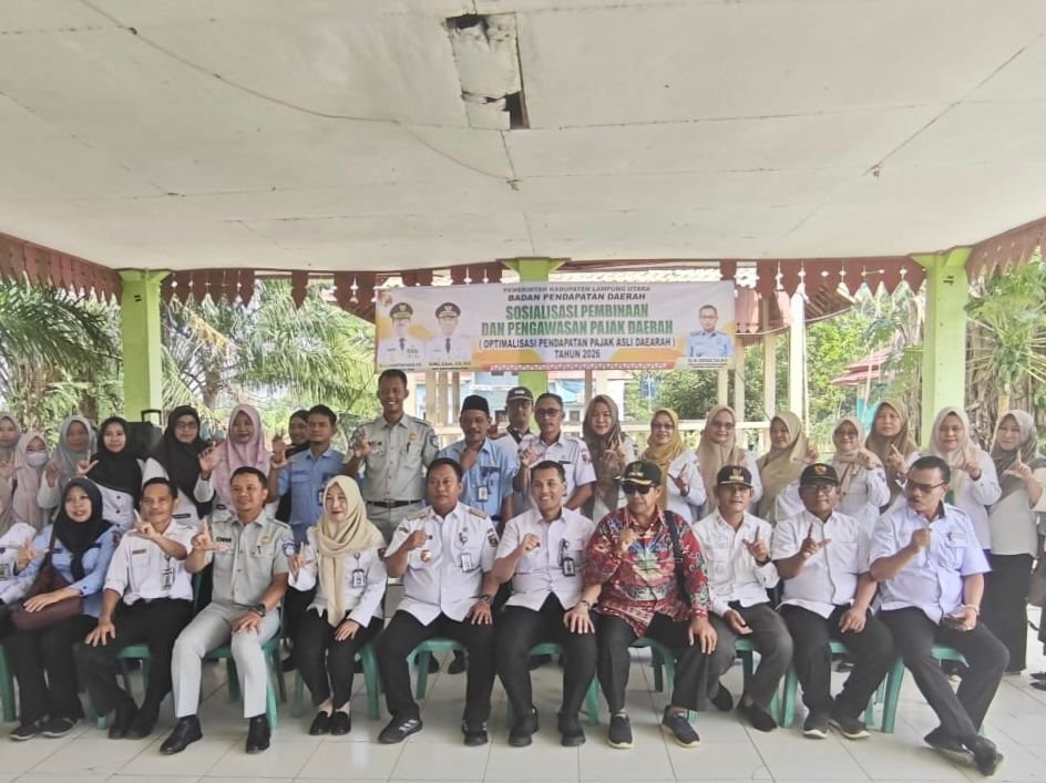 Samsat Kotabumi Bersama Tim Pembina Samsat Sosialisasikan Program Keringanan PKB di Kecamatan Kotabumi Utara